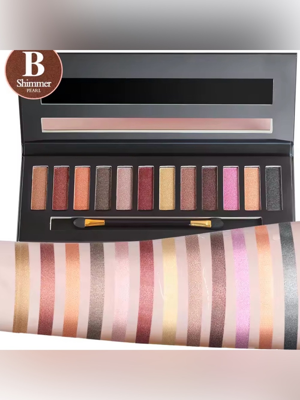 Macy's Shimmer Eyeshadow Palette in Pink, Gold & Bronze Tones